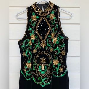 Velvet Formal Gown, 14, Mardi Gras Ball, Beads/Sequins/Rhinestones